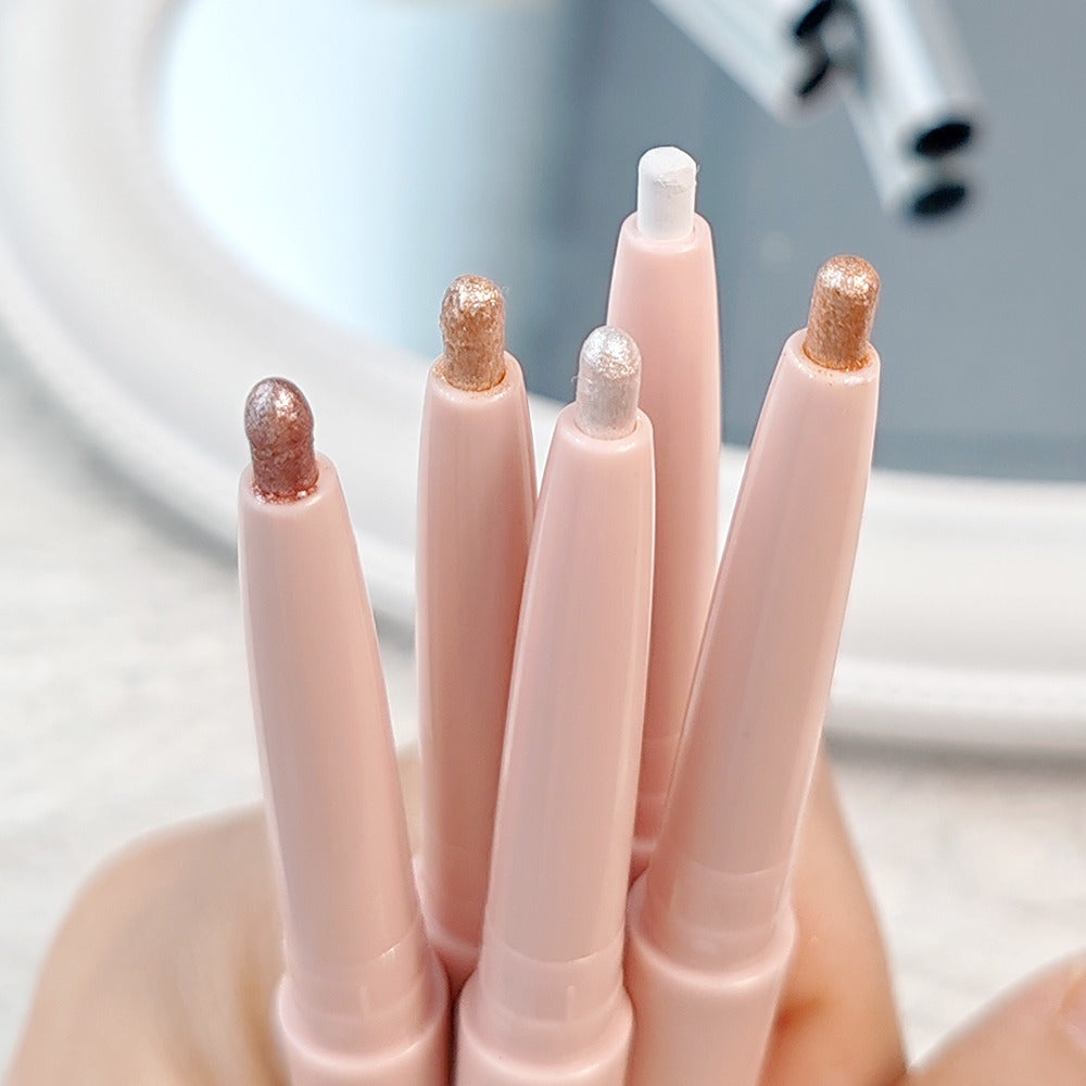 Glitter Highlighter Pen Waterproof Pearlescent Matte White Sliver Brighten Lying Silkworm Eyeshadow Stick Makeup