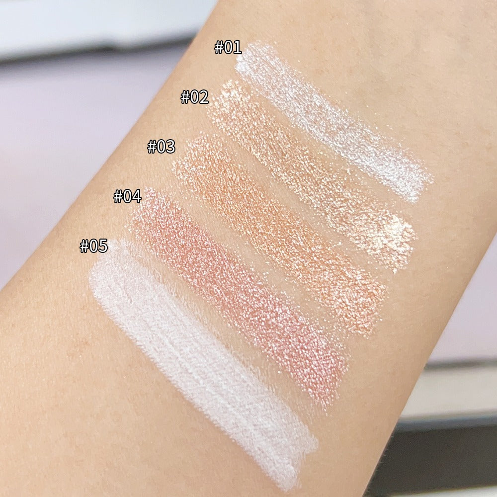 Glitter Highlighter Pen Waterproof Pearlescent Matte White Sliver Brighten Lying Silkworm Eyeshadow Stick Makeup