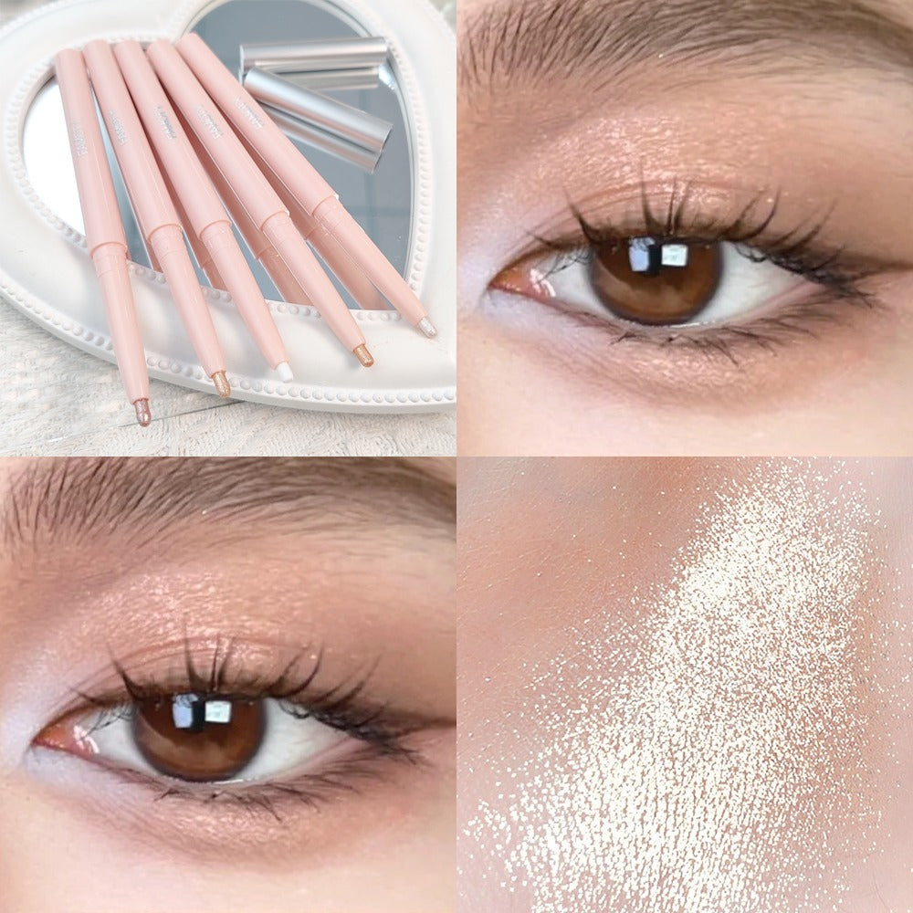 Glitter Highlighter Pen Waterproof Pearlescent Matte White Sliver Brighten Lying Silkworm Eyeshadow Stick Makeup
