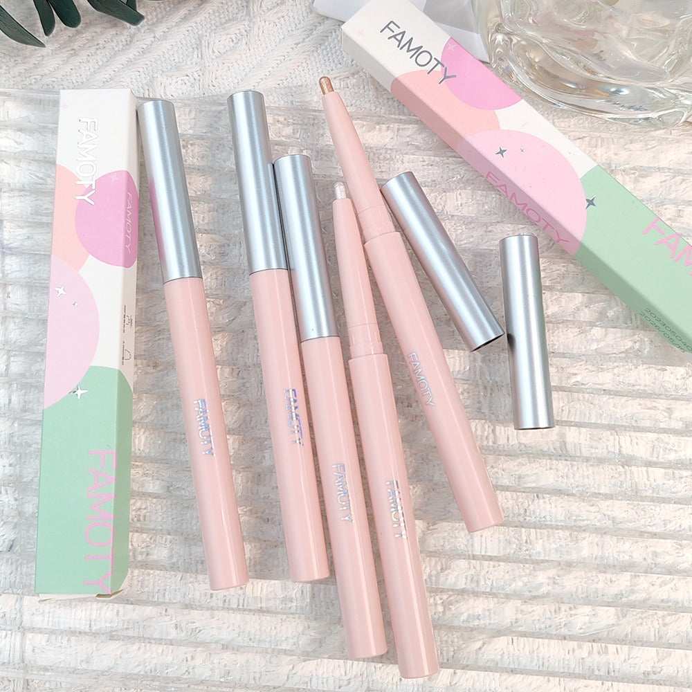 Glitter Highlighter Pen Waterproof Pearlescent Matte White Sliver Brighten Lying Silkworm Eyeshadow Stick Makeup